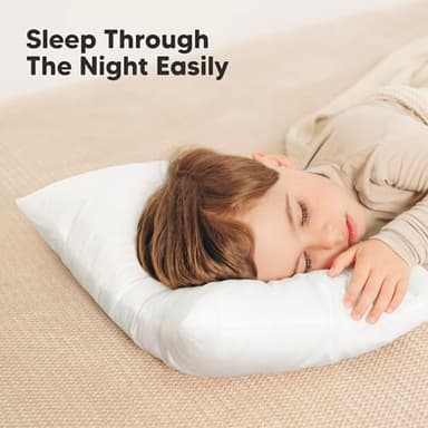 KeaBabies 2-Pack Toddler Pillow 13x18 - Soft Organic Cotton Kids Travel Bed Pillows for Sleeping, School, Nap, Machine Washable, Toddlers 2 to 5, Pillowcase Sold Separately (Soft White) - Image 7