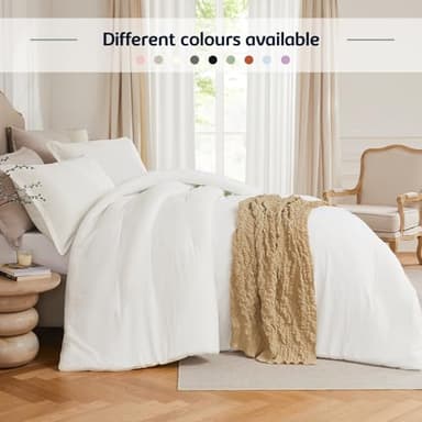 Quataly Queen Comforter Sets White,3PCS Soft Lightweight Breathable Bedding Comforter Sets for All Season, Queen Size(90''×90'' Comforter & 2 Pillowcases) - Image 5