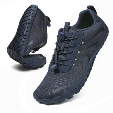 UBFEN Water Shoes Aqua Swim Shoes Mens Womens Beach Sports Quick Dry Barefoot for Boating Fishing Diving Surfing Z5 Dark Blue Color Size US 12 Women 10 Men - Image 2