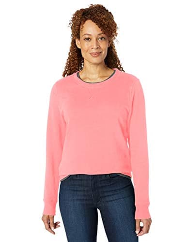 Amazon Essentials Women's Fleece Crewneck Pullover Sweatshirt (Available in Plus Size), Coral Pink, Medium - Image 8