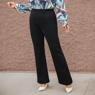 Plus Size Women's Wide-Leg Dress Pants - High Waisted Capri for Business Casual,Work Clothes for Office D-4XL - Image 7