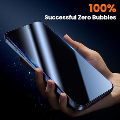 UniqueMe for iPhone 15 Pro Max Privacy Screen Protector - [Military Grade Shatterproof & 9H+ Hardness] Privacy Screen 15 Pro Max Tempered Glass Full Coverage,Easy to install, 2 Packs - Image 7