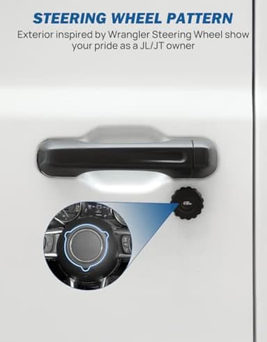JOYTUTUS Key Hole Cover Compatible with 2018-2025 Wrangler JL JLU & Gladiator JT, Metal Door Lock Trim Cover, Adsorption Door Lock Protector Exterior Accessories - Image 4
