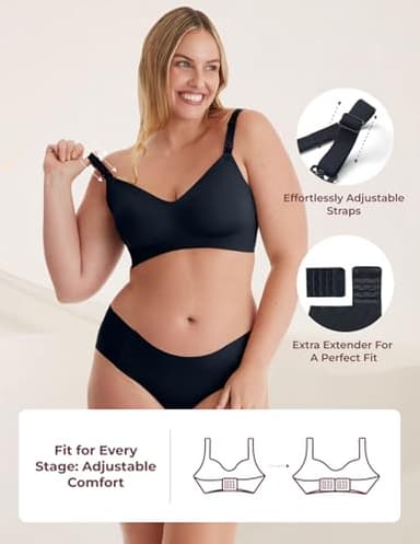 Momcozy Nursing Bras for Breastfeeding, YN21 Seamless Ultra Comfort Maternity Bra, Natural Shape, Pregnancy Sleep Bralette - Image 4