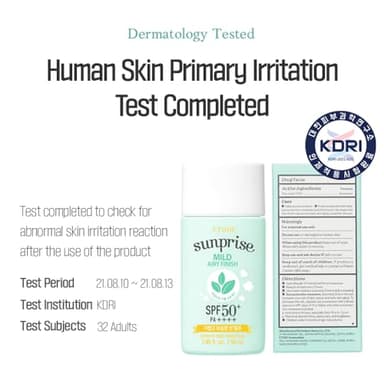ETUDE Sunprise Sunscreen Mild Sun Milk SPF 50+ / PA++++ (55ml) | Sebum-free, Non-Sticky, Long Lasting Protection, 100% Mineral Korean Sunscreen for sensitive skin - Image 7