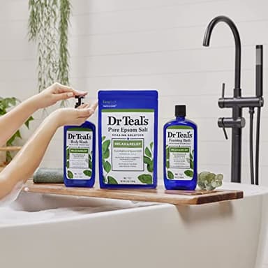 Dr Teal's Foaming Bath with Pure Epsom Salt, Relax & Relief with Eucalyptus & Spearmint, 34 fl oz (Pack of 4) - Image 6