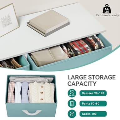 YITAHOME Fabric Dresser for Bedroom, Tall Storage 8 Drawers, Black Dresser & Chest of Drawers, Storage Drawer Organizer for Closet, Bedroom, Living Room - Image 5