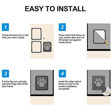 Ownpets Pet Screen Door,Inside Door 8x10x0.4 inch,Lockable Magnetic Flap Screen Automatic Lockable Black Door for Puppy Dog and Cat Door - Image 9