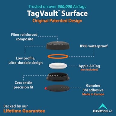 Elevation Lab AirTag Adhesive Mount (4 Pack) - TagVault™ - The Original Waterproof AirTag Stick-On Holder | 3M VHB, Indestructible, Screw-On Design, Find Your Bike, Car, & More - Image 7