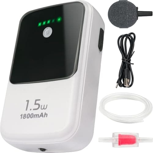 Ghosthorn Silent Dual Operating Mode Rechargeable Aerator for Fish, Large Capacity Aquarium Air Pump with Universal Clip for Most Bait Buckets 1800mAh - Image 1