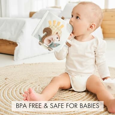 Soft Baby Book with Touch and Feel Pages - Cute Sensory Book for Babies 0-6, 6-12 & 12-18 Months with Mirror & Crinkle Paper - The Perfect Christmas Toy for Baby Showers Or as a Newborn/Infant Gift - Image 5