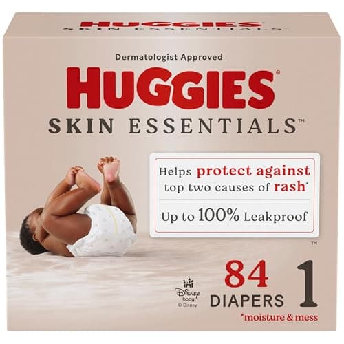 Huggies Size 1 Diapers, Skin Essentials Baby Diapers, Size 1 (8-14 lbs), 84 Count, Packaging May Vary - Image 1