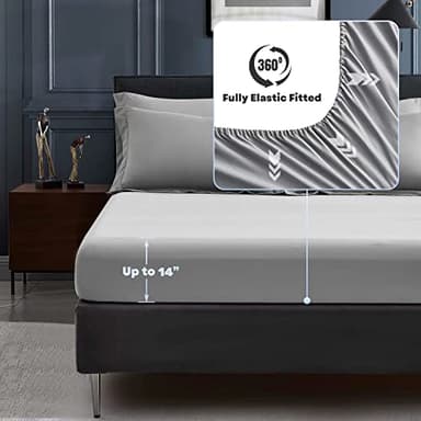 Maple&Stone Queen Size Comforter Set 7 Pieces Bed in a Bag - Down Alternative Bed Set with Sheets, Pillowcases & Shams, Soft Reversible Duvet Insert for Queen Bed, Dark Grey & Light Grey - Image 5