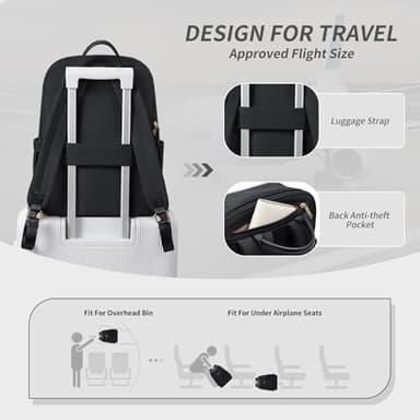 Women Laptop Backpack with Separate Laptop Compartment Fits 15.6 Inch Notebook Casual Daypack for Work Travel College Backpack Book Bags - Image 6