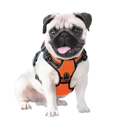 PHOEPET No Pull Dog Harnesses for Small Dogs Reflective Adjustable Front Clip Vest with Handle 2 Metal Rings 3 Buckles [Easy to Put on & Take Off] (S, Orange) - Image 6
