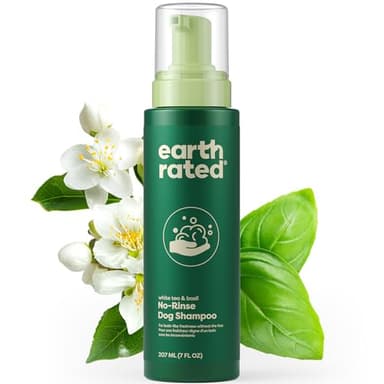 Earth Rated Waterless Dog Shampoo & Conditioner, Convenient No-Rinse Wash for Cleaning, Conditioning & Detangling, for All Coat Types, Refreshing White Tea and Basil Scent, 7 oz - Image 1