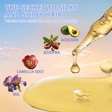 Tgideas Hair Oil Spray - Leave-in Hair Conditioning Oil with Jojoba Oil and Shea Butter -Clear Hair Oil Spray - For Dry Hair, Curly Hair, Detangling, Styling and Moisturizing- for Women & Men - Image 4