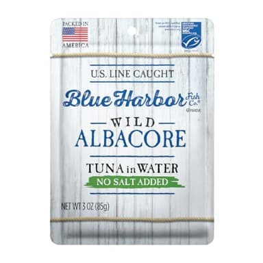 Blue Harbor Fish Co. Wild Albacore Tuna in Water No Salt Added - 3 oz Pouch (Pack of 12) - Image 1