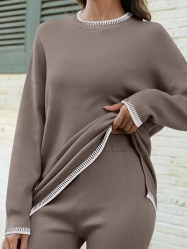 LILLUSORY Lounge Sets Womens 2 Two Piece Matching Sweater Loungewear Set 2025 Fall Winter Two Piece Fall Knit Comfy Clothes Outfits - Image 5