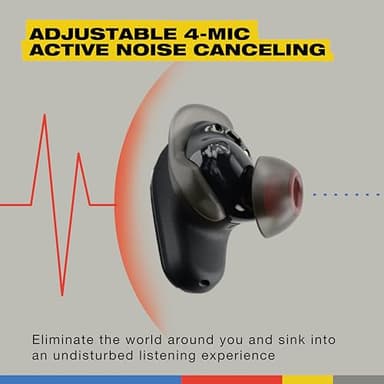Skullcandy Method 360 ANC Wireless Earbuds, Sound by Bose, Bluetooth Headphones, Premium Noise Cancelling, Up to 40 Hrs Battery, Sweat and Water Resistant, Microphone for iPhone Android - True Black - Image 3