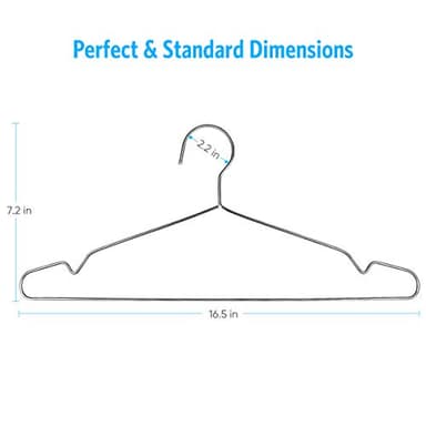 Fayleeko Wire Coat Hangers 40 Pack Strong Heavy Duty Stainless Steel Metal Ultra Thin Space Saving Clothes Hangers 16.5 Inch - Image 2