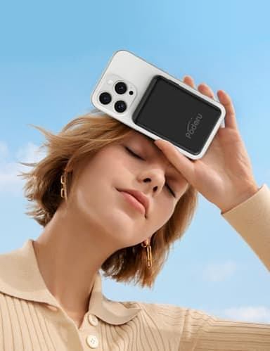 podoru for Magsafe Battery Pack, 10000mAh Magnetic Power Bank Built-in USB C Lighting Cables 22.5W PD Fast Charging LED Display Wireless Portable Charger for iPhone 16/15/14/13/12/ All Series-Black - Image 7