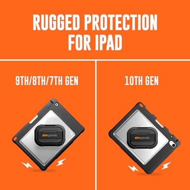 STM Goods Dux Swivel for iPad 9th/8th/7th Gen Case: 360° Rotating Stand & Hand Strap - Rugged Protection with Apple™ Pencil Storage, Clear PC Back Ideal for Frontline & Service Workers - Black - Image 2
