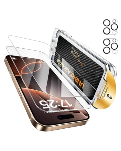 UNBREAKcable 2+2 Pack for iPhone 16 Pro Max Screen Protector & Lens Protector 【Military-Grade】【Easy Install】【Efficient Night Shot】9H+ Shatterproof Tempered Glass Film,Bubble-Free&Anti-Fingerprint ,Case Friendly-6.9 inch - Image 1