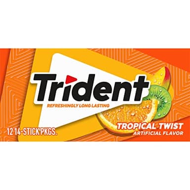 Trident Tropical Twist Sugar-Free Chewing Gum, 14 Count (Pack of 12) (168 Total Pieces) - Image 14