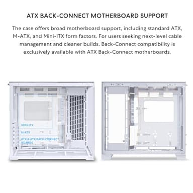 LIAN LI O11D MINI V2 Flow | Compact ATX Mid-Tower Airflow Computer Case | Panoramic View | High-Performance Airflow | Includes 5 x 120mm Reverse Blade Fans | Cable Management | White (O11DMIV2FW) - Image 5