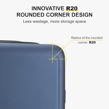 LEVEL8 Trunk Luggages, 28 Inch Luggage with Spinner Wheels, Luminous Textured Checked Large Hard Shell Lightweight with Tsa Lock, Navy - Image 6