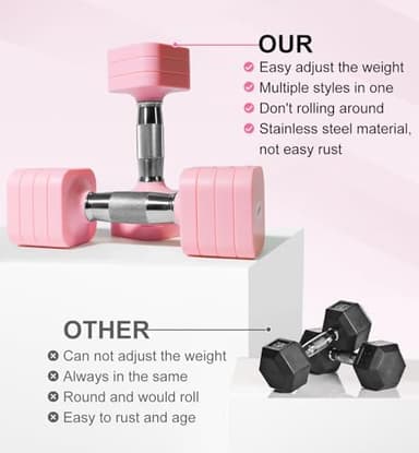 15LB 20LB 40LB 50LB Adjustable Dumbbell Set Free Weights Dumbbells Set for Women Men Hand Weights Sets Adjust Dumbbell Weight Sets for Home Gym Exercise Workout Strength Training Equipments - Image 5