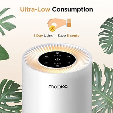 Air Purifiers for Home Large Rooms up to 1200ft², MOOKA H13 True HEPA Air Purifier for Bedroom Pets with Fragrance Sponge, Timer, Air Filter Cleaner for Smoke, Odor, Dander, Pollen (White) - Image 8