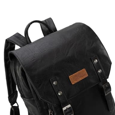 Montana West × Wrangler Black Leather Backpack for Women Laptop Backpack for Men Unisex Fashion Backpack Purse - Image 6