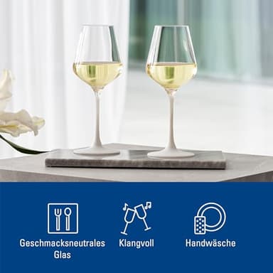 Villeroy & Boch - Manufacture Rock Blanc White Wine Goblet Set, 4 pcs. Set of Drinking Glasses, 13.75 oz, Crystal Glass, Matte White Slate Look - Image 5