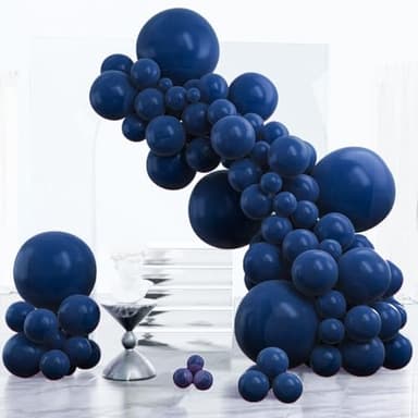 PartyWoo Navy Blue Balloons 120 pcs Different Sizes Pack of 18 12 10 5 Inch Pearl Dark Blue Balloon Arch Kit Garland for Graduation Wedding Baby Shower Birthday Party Decorations Blue-Z90 - Image 1