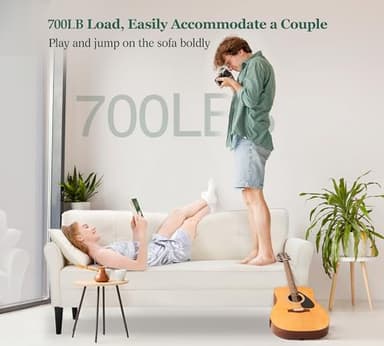 69" Small Sofa, Soft Small Couch with 2 Pillows, Comfy Love Seat Couches, Tool-Free Setup Loveseat Sofa, 700lb Load Sofas for Living Room, Cozy Couches for Living Room, Mini Couch for Bedroom, White - Image 7