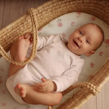 Gllquen Baby Bassinet Sheets 2 Pack, 100% Organic Cotton Bassinet Fitted Sheets for Girls Boys, Soft & Breathable Unisex Baby Mattress Sheet for Standard Bassinets 33"x17"(Pink) - Image 2