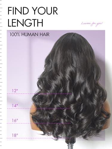LUVME HAIR 100% Human Hair Wigs Loose Wave Glueless Lace Front 12 Inches, Pre Cut Plucked Hd Lace Short Wig Ready To Go Natural Color Straight Bleached Knots Side Part Black Wigs - Image 9