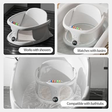 Baby Bath seat for Babies Sitting up Infant Bath tub Portable sit up Seats Bathing Chair Newborn Essentials Toddler Must Haves 0-12 Months Bathtub Sink Bather Sitting Shower Support Travel Ring - Image 6