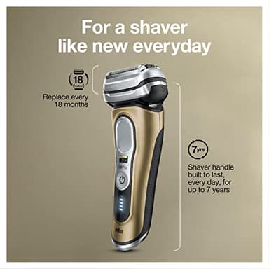 Braun Series 9 Pro 9419s Electric Shaver for Men, Wet & Dry Shave, Shaving Kit with 4+1 Head with ProLift Trimmer - Image 8