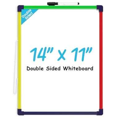 MaxGear Colorful Small Dry Erase Board, 14"x11" Double-Sided Hangable with Dry Erase Marker, Portable Whiteboard for Home School Office - Planning Writing Learning Drawing Art Education - Image 8