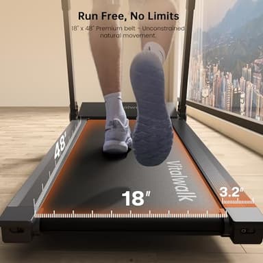 Foldable Treadmill with 15% Auto Incline & 10MPH - Commercial 3.5HP Brushless Quiet, 18"x48" Wide Running Deck, Walking Pad Treadmill for Home Gym Office, 350lbs Capacity, APP - No Installation - Image 3
