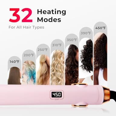 TYMO Flat Iron Hair Straightener and Curler 2 in 1 with 10s Fast Heating, 1 Inch Professional Titanium Straightening Curling Iron with 32 Adjustable Temp and Automatic Shut Off - Image 3