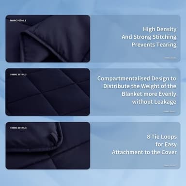 Topcee Weighted Blanket for Adults (20 lbs, 60" x 80") Queen Size Soft Cooling Heavy Blanket Sleeping, Apply to 190-210 lbs Body, Thick Breathable Blanket with Glass Bead, Easy Care - Image 5