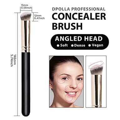 Makeup Brushes DPOLLA Pro Foundation Brush and Flawless Concealer Brush Perfect for Any Look Premium Luxe Hair Contour Brush Perfect for Blending Liquid,Buffing,Cream,Sculpting,Mineral Makeup - Image 4