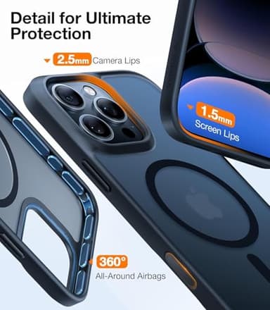 TORRAS Strong Magnetic & Seamless Stand for iPhone 16 Pro Case, [18N Mighty Magnetic] [12FT Mil-Grade Drop Tested] [Fit for MagSafe] Kickstand Protective Slim Phone Case for iPhone 16 Pro 6.3", Black - Image 7