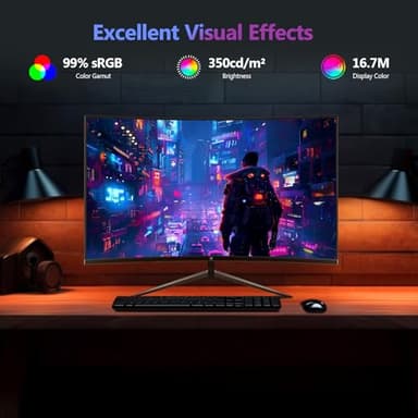 Z-Edge 27 inch Curved Gaming Monitor, FHD 1080P 200Hz 165Hz 144Hz Curved 1500R PC Monitor, MPRT 1ms Monitor, 350nits, 16.7M Colors, UG27 Frameless Bezel, 1X DP 1.4 Ports and 1X HDMI 2.1 Ports - Image 6