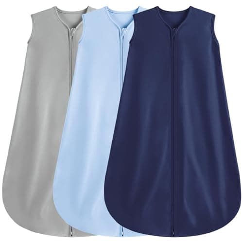 BSTOPPT 3 Pack Baby Sleep Sack 0-6 Months 100% Rayon Cotton Baby Sleeping Bag 2-Way Zipper Toddler Wearable Blankets,Comfy Stretchy Thin Sleep Sacks.TOG 0.3(Small) - Image 1