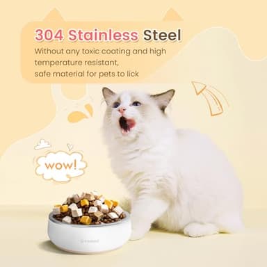Pawaii Small Dog Bowls, 12 oz. Food Water Bowl Designed for Puppies and Cats with Non-Slip Rubber Base, Upgraded Metal Insulated, Double Stainless Steel Bowls - Image 2